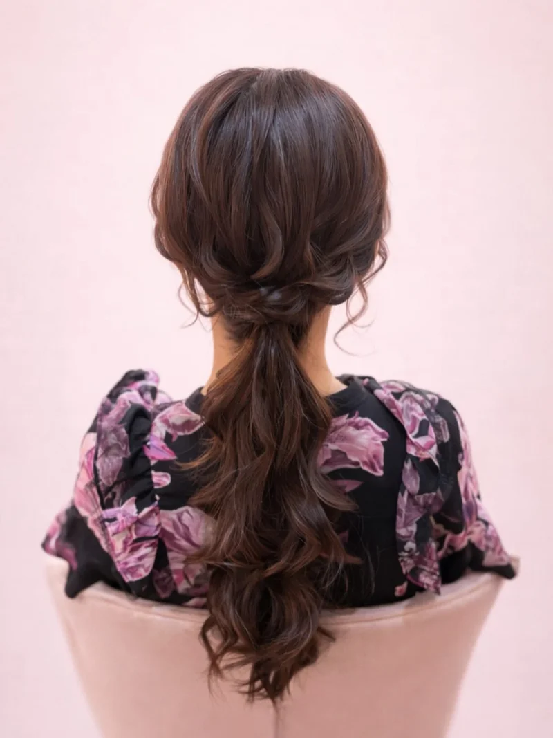 下めアップのヘアスタイル